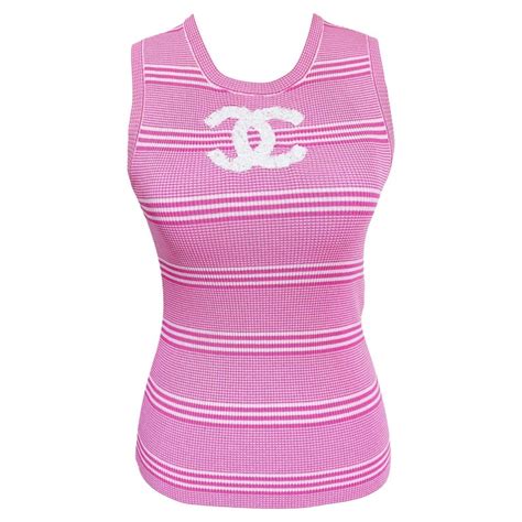 pink chanel tank|chanel tops.